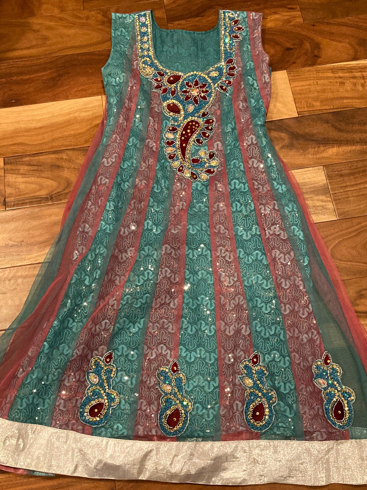 Indian Ethnic Hand made Festive Colorful Sari with salwar Wear Bust 16X 29Length