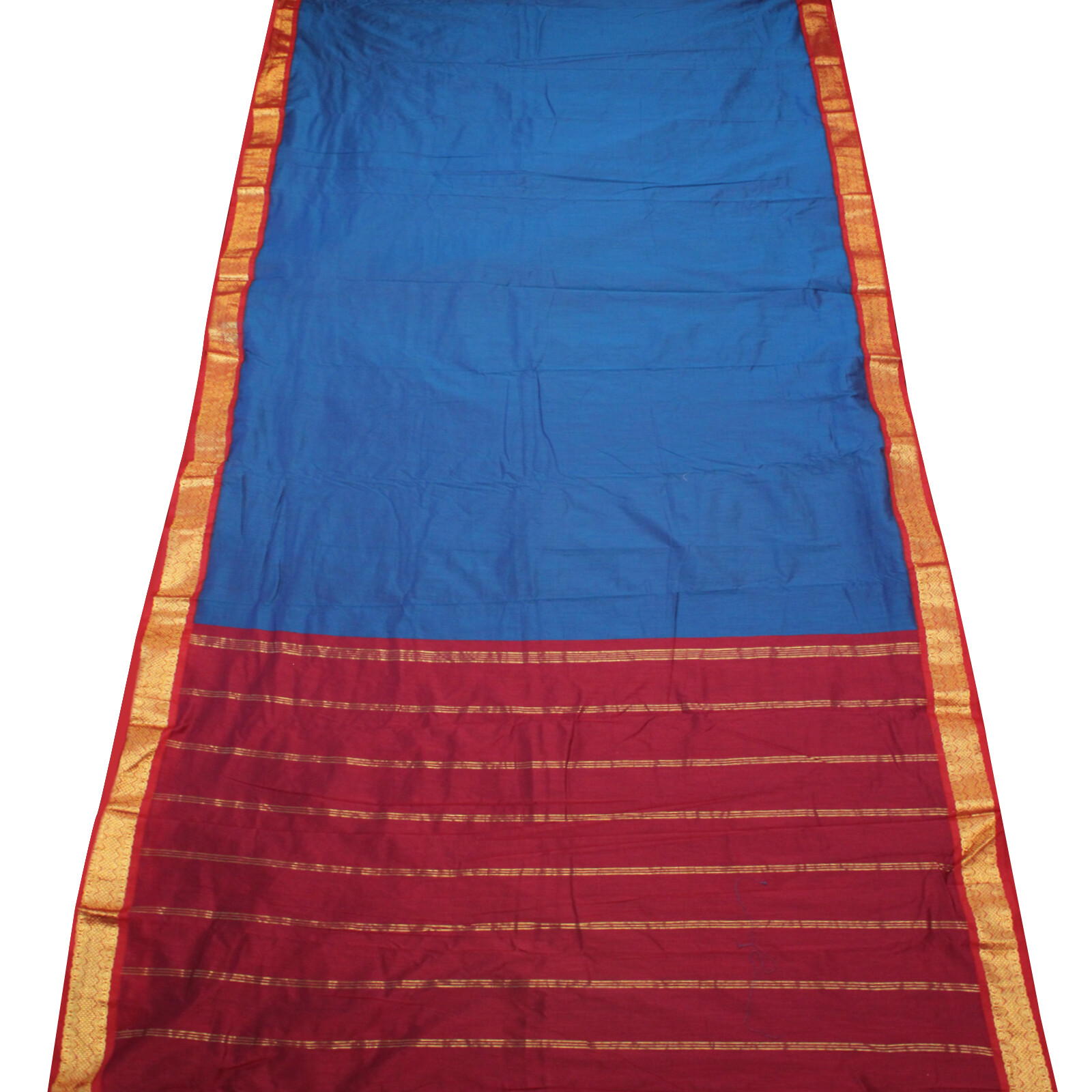 Vintage Art Silk Sarees Woven Zari Border Dual Tone Indian Sari Craft Fabric