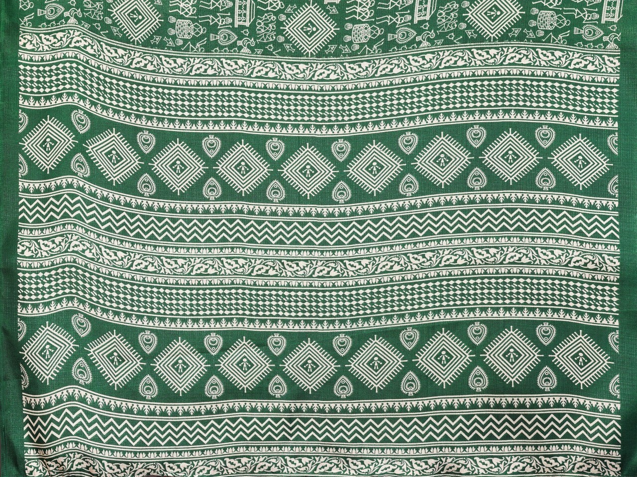 Printed Daily Wear Art Silk Saree (Green)