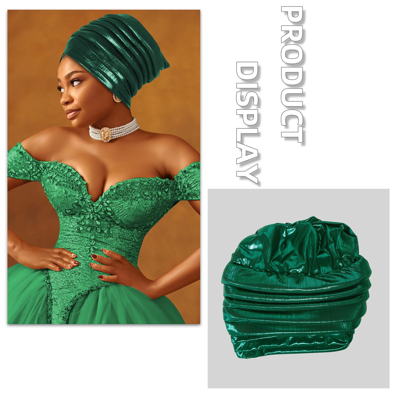 Women Wrap Cap Muslim Solid Color Multilayer Hat Africa Auto Gele Wedding Cap