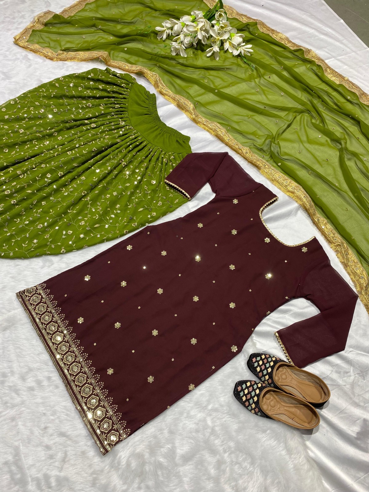 DRESS BOLLYWOOD SUIT PAKISTANI INDIAN WEDDING DHOTI TOP SALWAR KAMEEZ PARTY WEAR