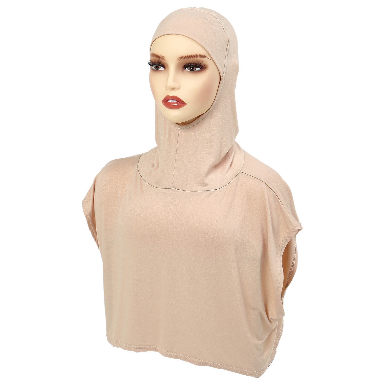 Muslim New Women Sport Hijab Jersey Hooded Turban Instant Wrap Prayer Scarf Tops