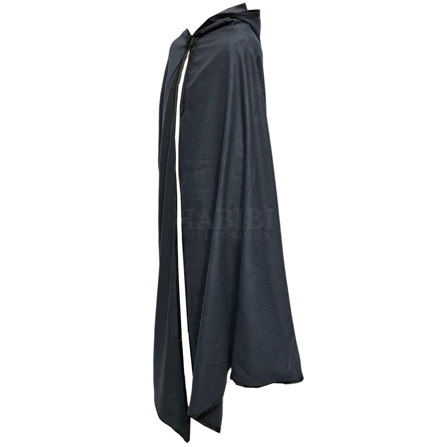 Moroccan Djellaba Cloak Cape Charcoal Grey Cashmere Wool Blend Silham Burnous