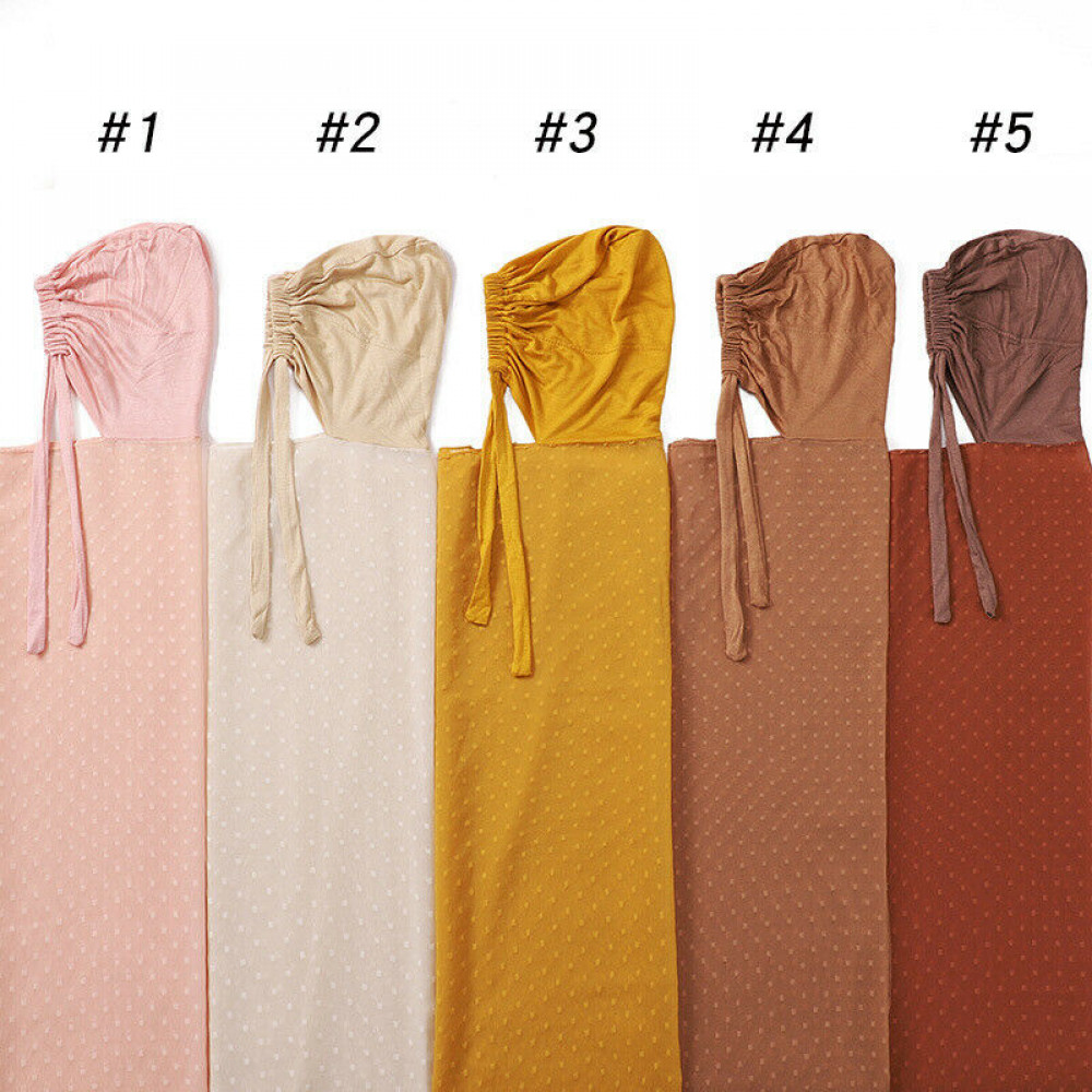 1PCS Muslim Amira with Bonnet Inner Cap Instant Hijab Head Scarf Wraps Shawls