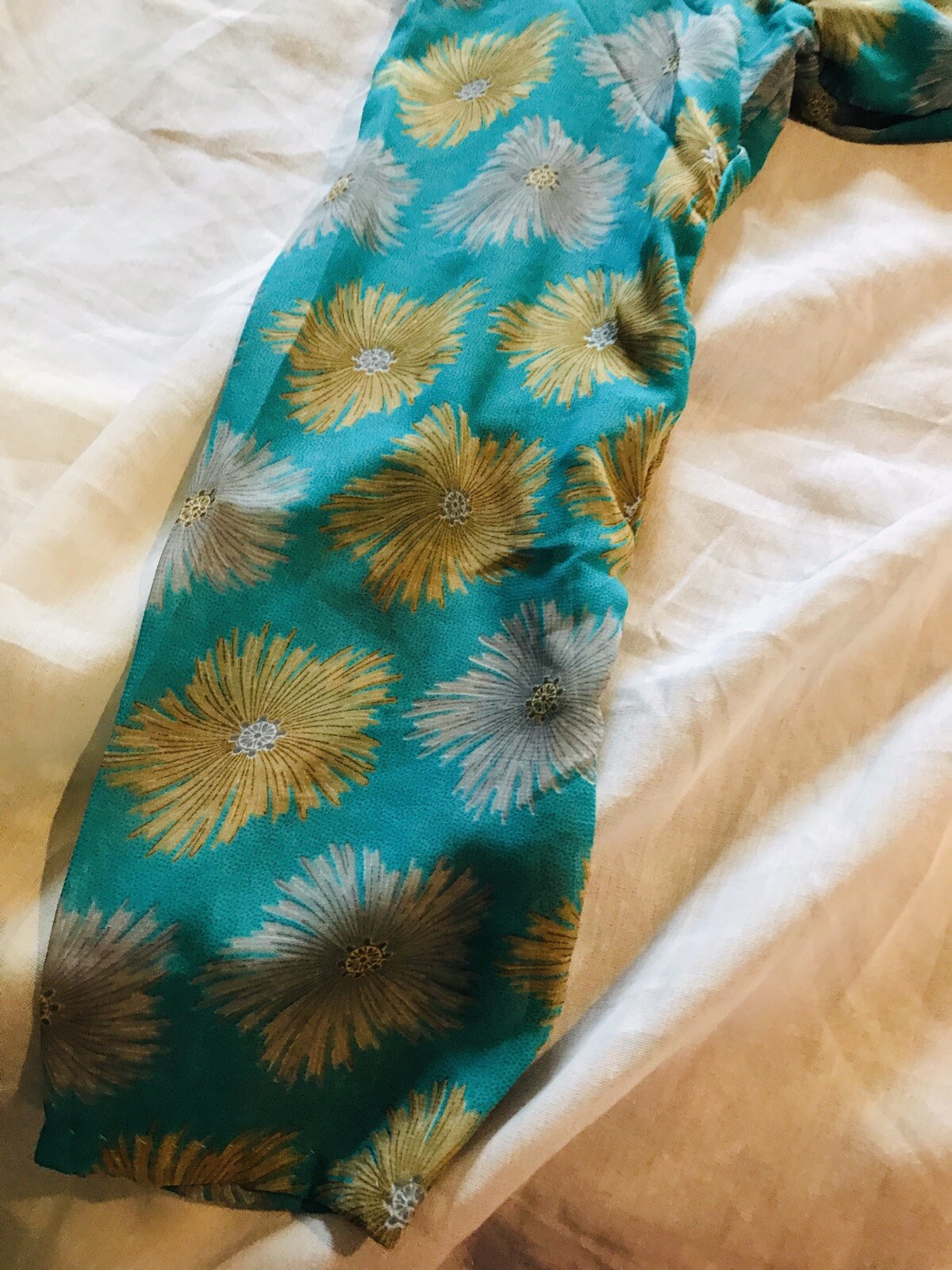 Beautiful Kurta Kameez Pakistani Indian Chiffone Aqua Blue 2xl