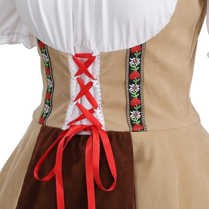 Women’s Oktoberfest Costume Velvet German Bavarian Dress Halloween Carnival LARG