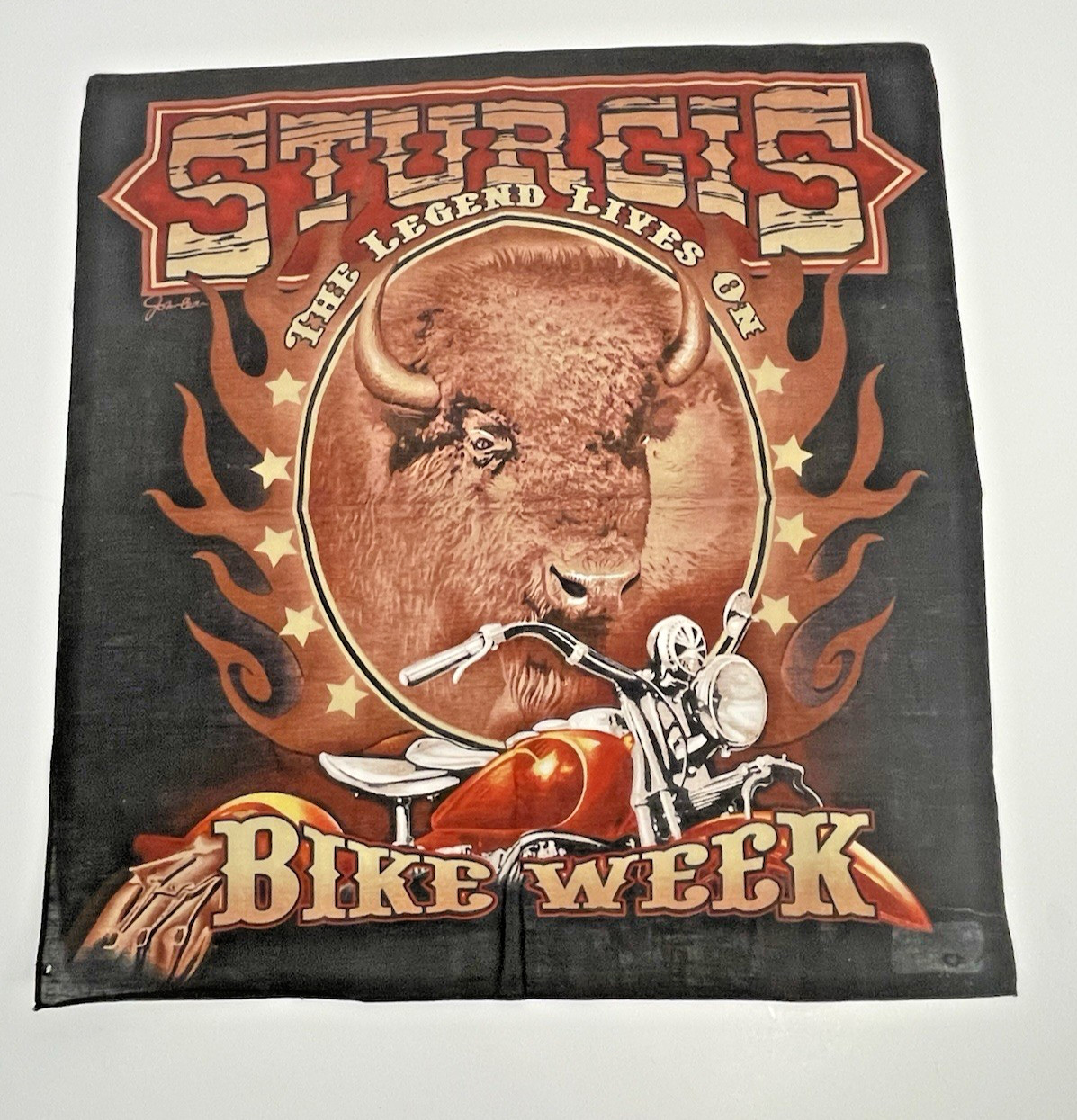 Sturgis Bike Week Buffalo Bandana Biker Head Wrap 20×22 Motorcycle Rally