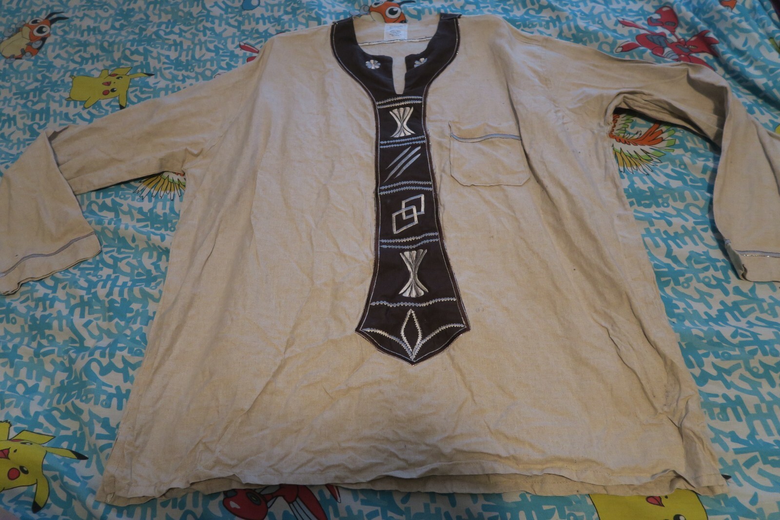 The Village Boutique Men’s Traditional Luxury African Long Sleeve Dashiki Shirt