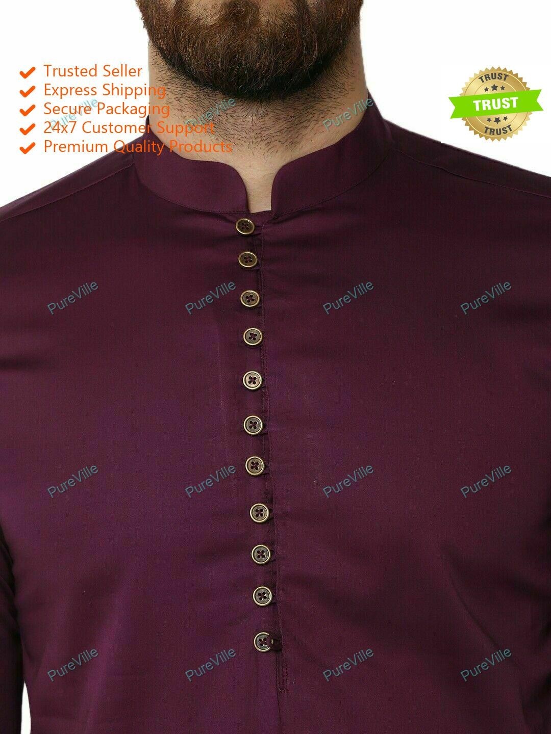 Indian Bollywood Design Kurta Traditional Mens Cotton Ethnic Classic Style