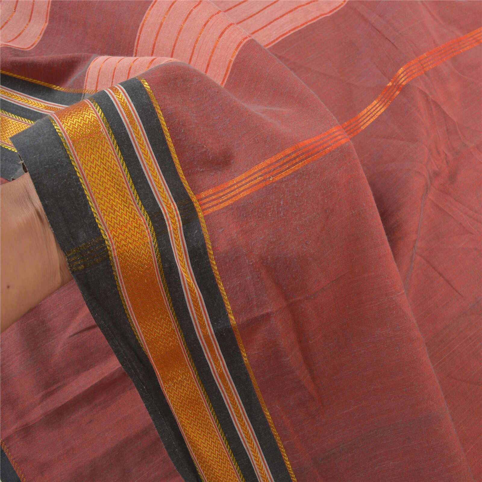 Sanskriti Vintage Indian Sarees Blend Cotton Woven Ilkal Premium Sari Fabric