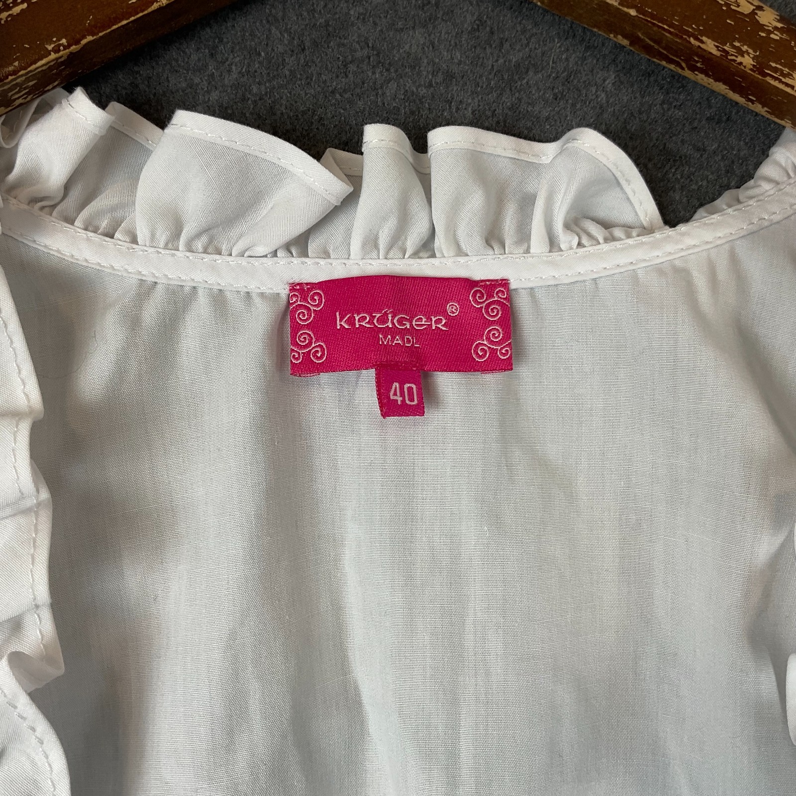 Dirndl Blouse Germany Bavarian Top Trachten Octoberfest Folk Festival Size 40 /M