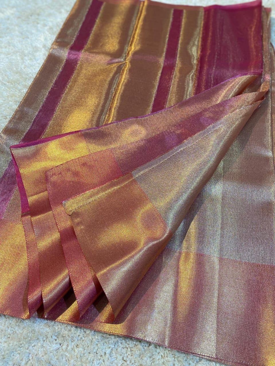 Premium Banarasi Tissue Silk Saree | Soft Woven Designer Party Wedding Ethnic BP
