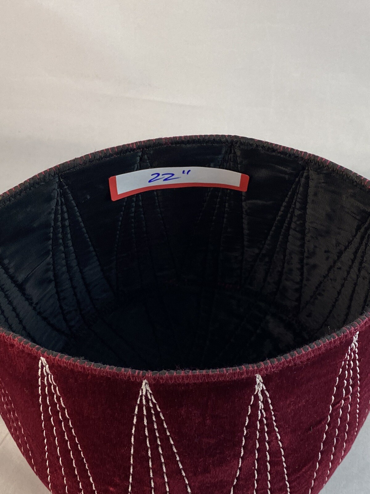 Authentic African Contemporary Native Made Felt Embroidery Fila/ Kufi Hat ~ 22”