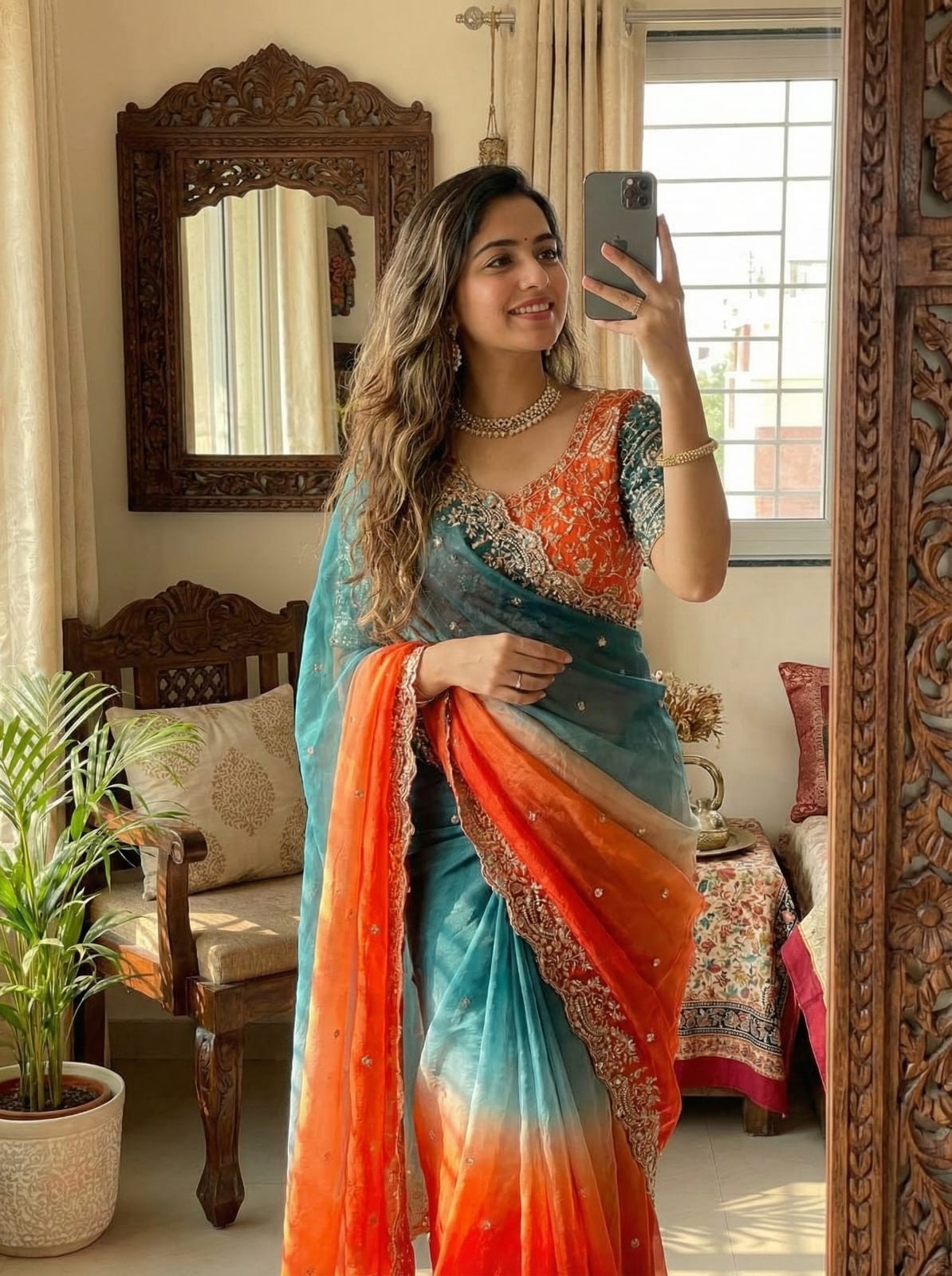 Ready to Wear Fendy Satin Saree with Heavy Sequin Embroidery | Designer Border &