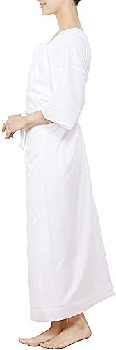 Women’s Japanese Juban Kimono Undergarment Slip – White Cotton Blend, 49″ Long