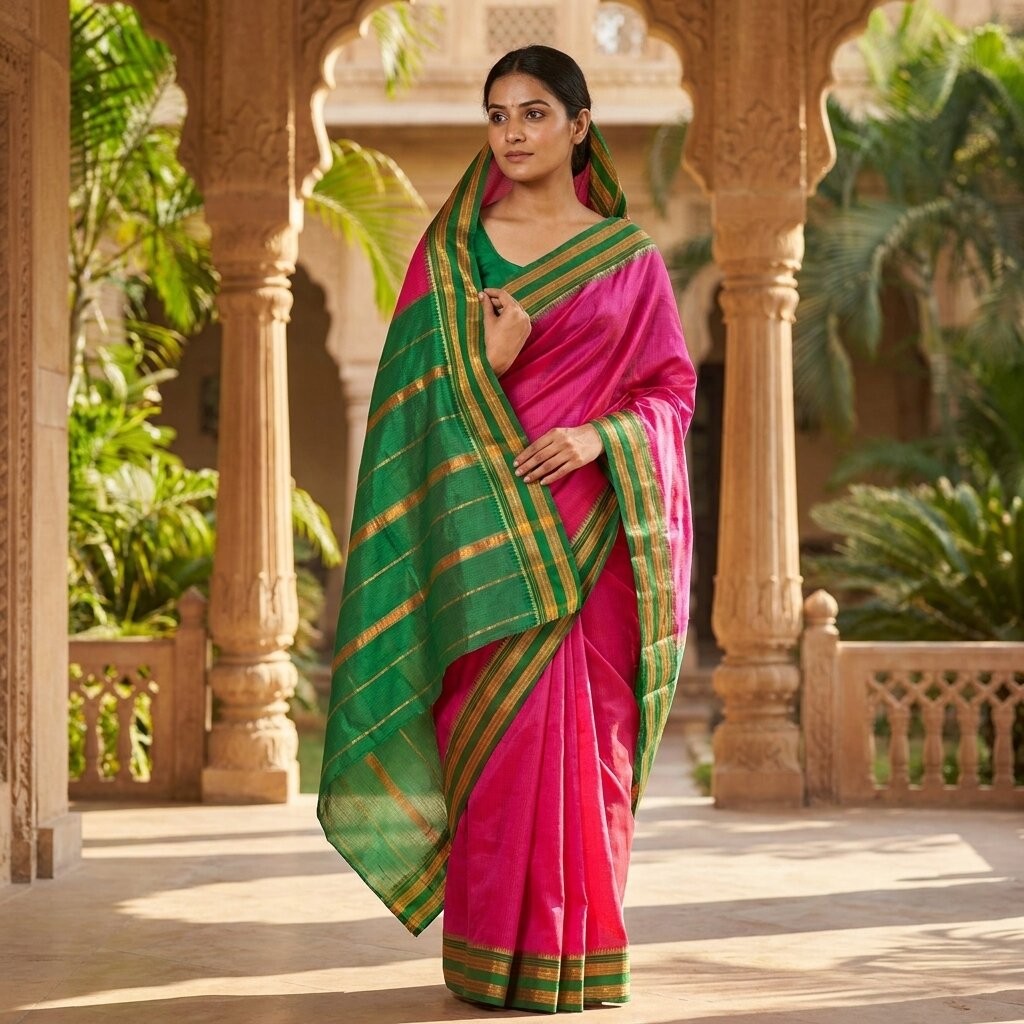Sanskriti Vintage Indian Sari Art Silk Woven Pink Craft Fabric Premium Sarees