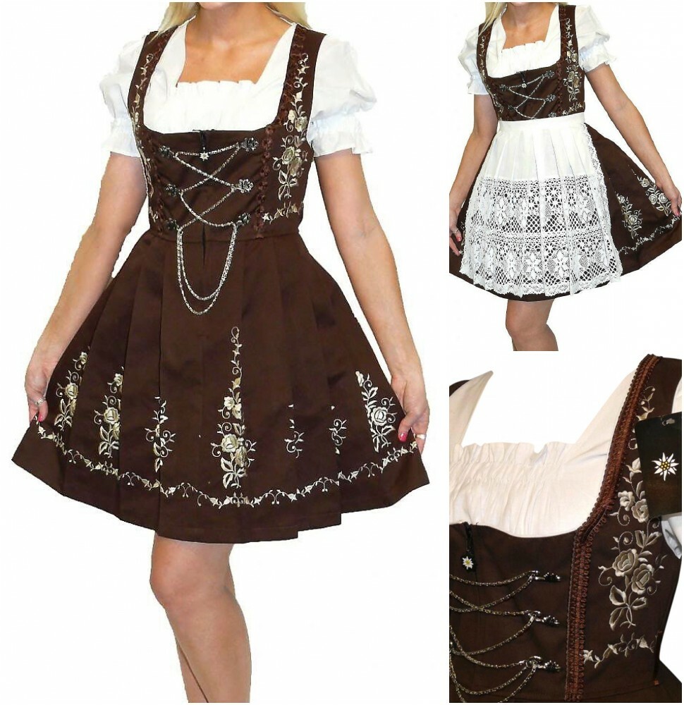 3XL 26 German Dirndl Waitress Dress Short Trachten Oktoberfest Party EMBROIDERED