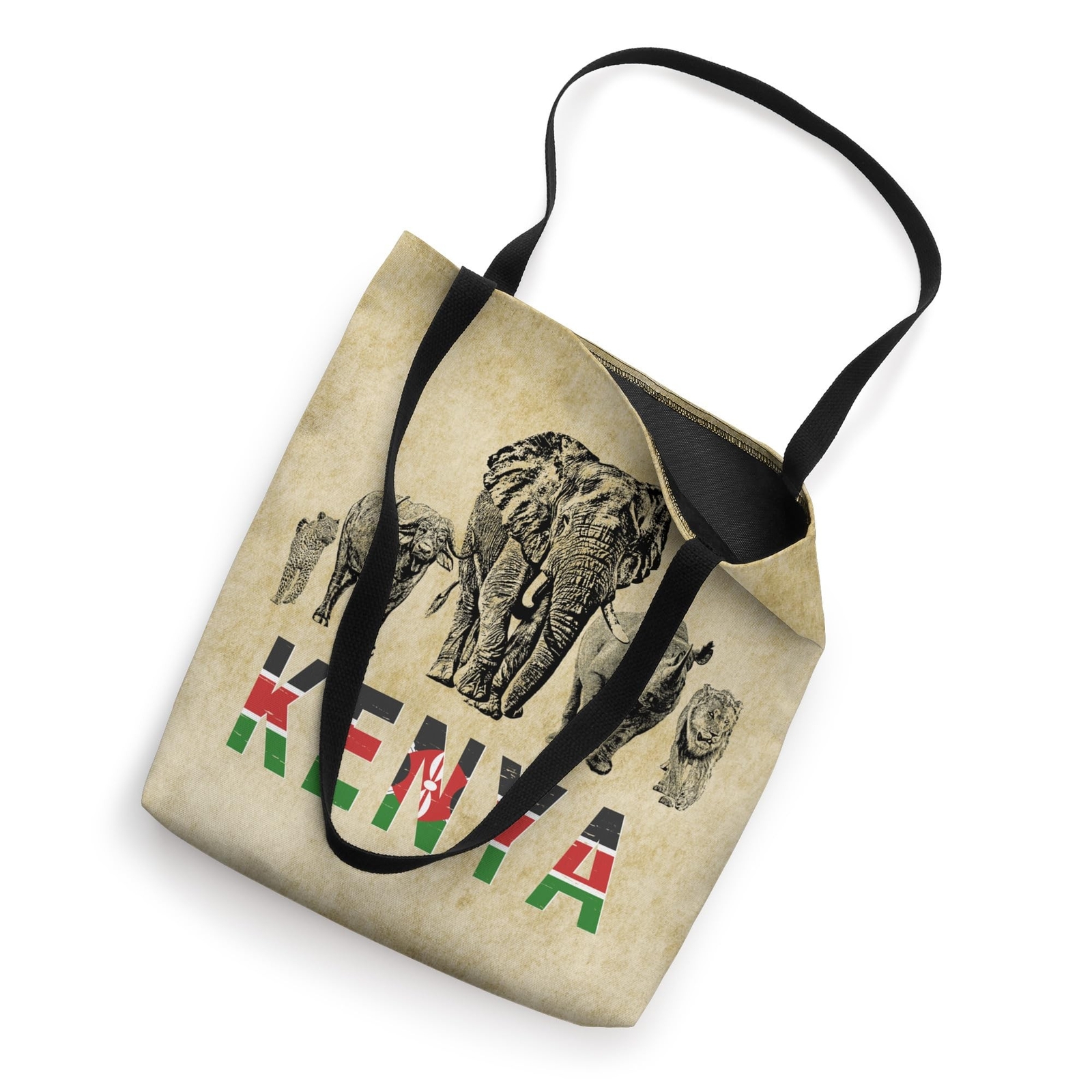 Big Five Kenya Pride Artwork for Kenyans Tote Bag 16 inches