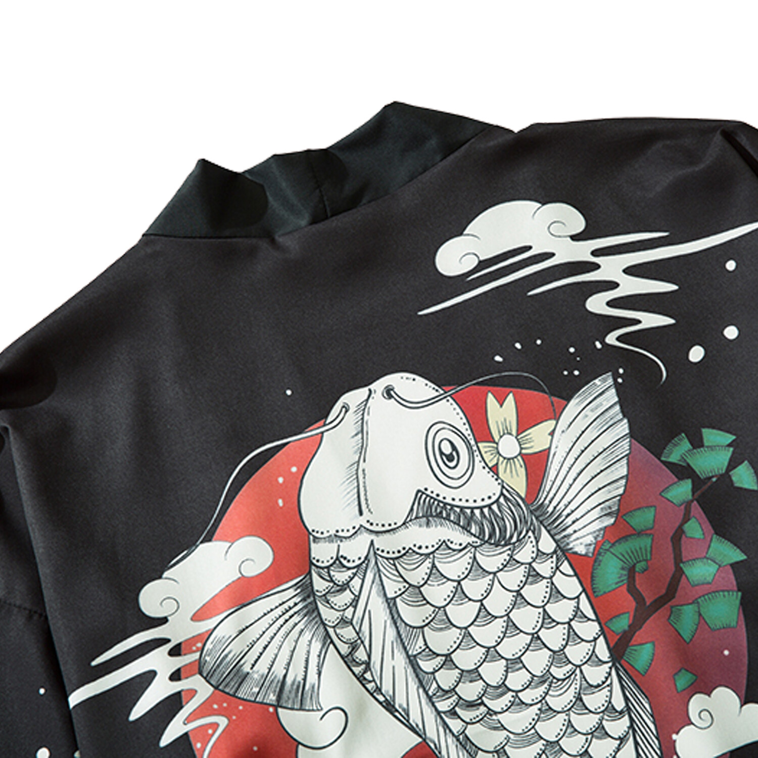 MFCT Men’s Fish Leaping out of the Sea Graphic Japanese Kimono Cardigan