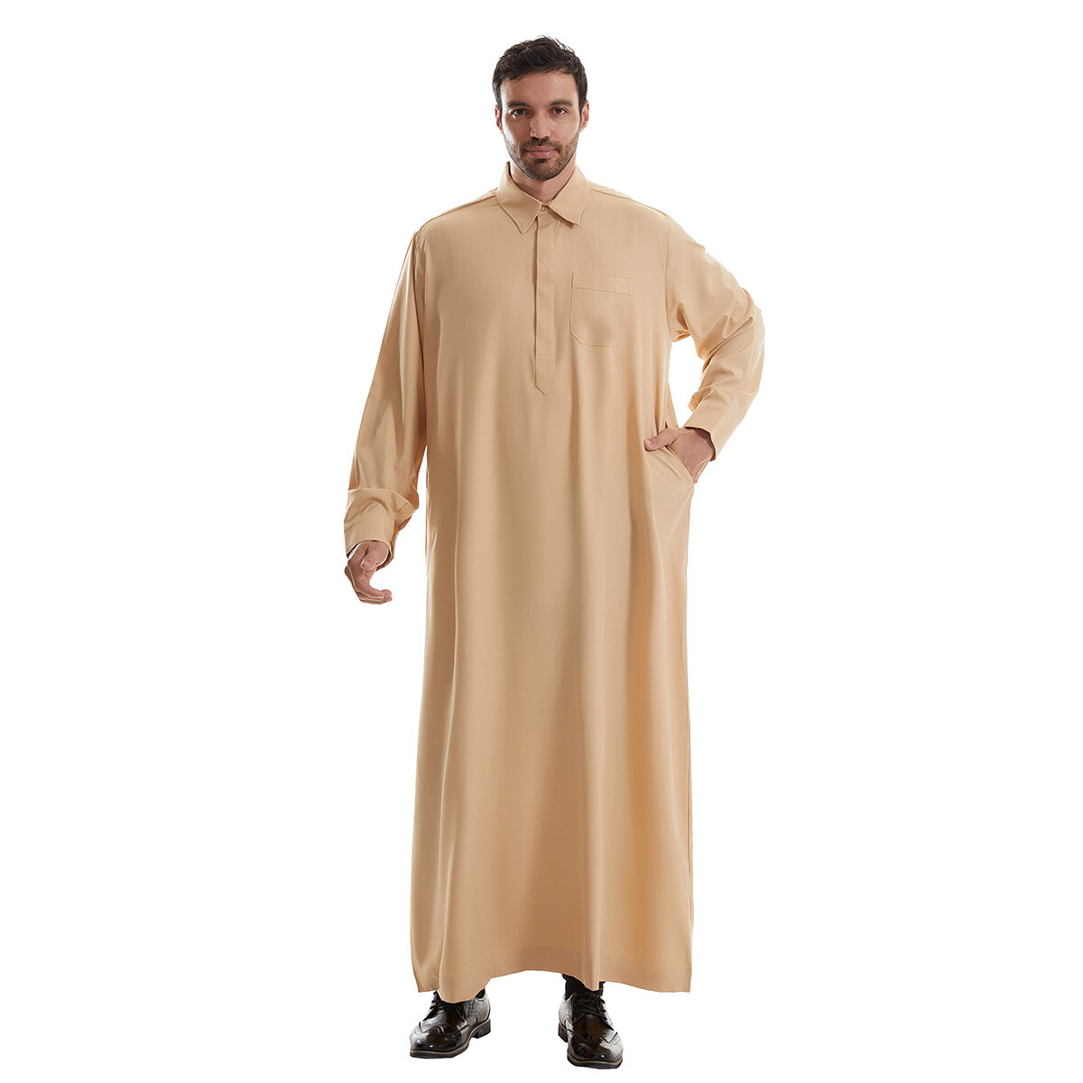 Islamic Men Long Robe Dishdash Thobe Saudi Jubba Kaftan Dubai Arabic Abaya Dress