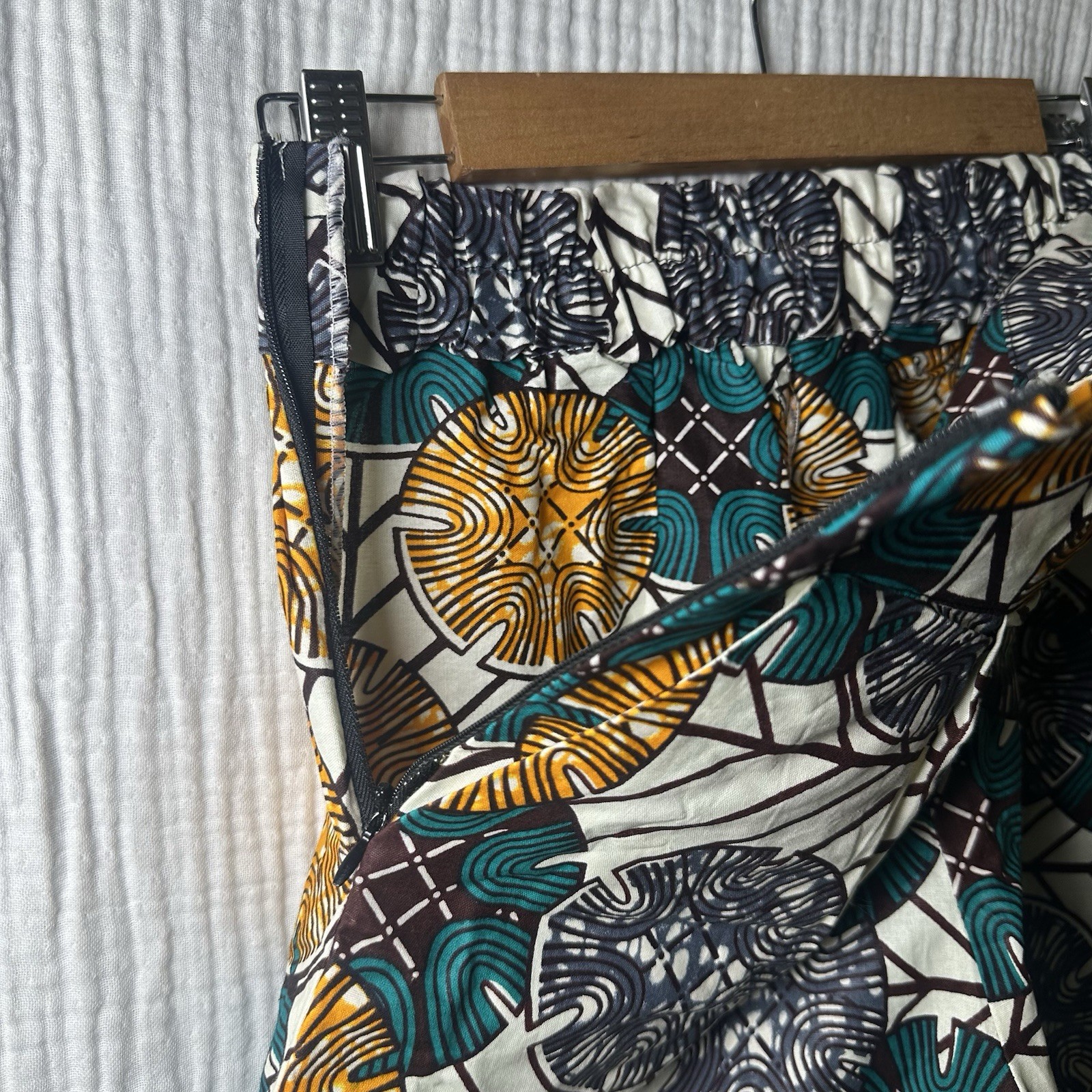 Grass Fields Ankara African Wax Spirals SHORTS Womens-10-Elastic-High Quality