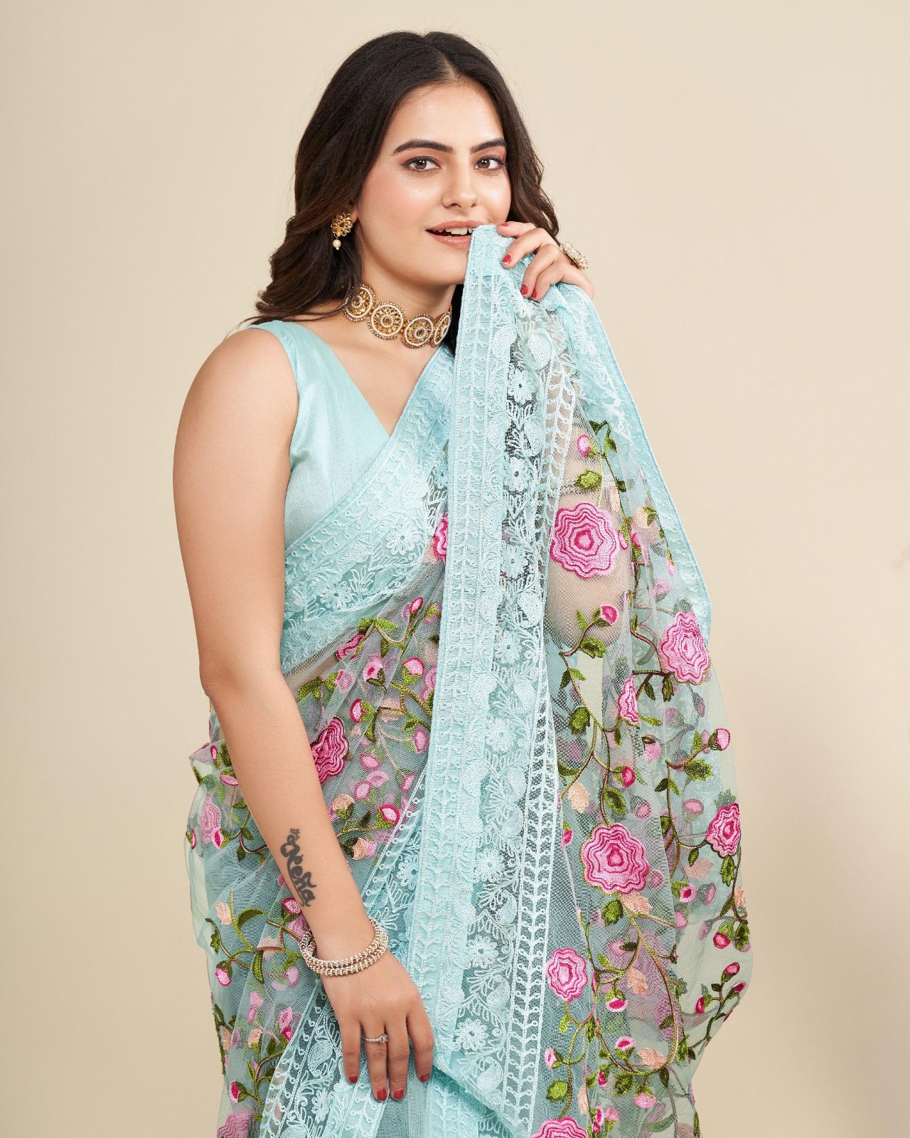 Indian Saree Party Wear Wedding Designer Blouse Sari Bollywood Ethnic Pakistani