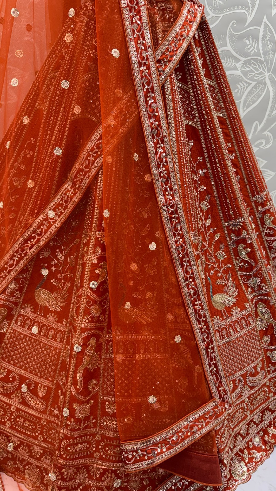 Women’s Silk Lehenga Choli Handwork Peacock Zari Wedding Party Wear Outfit