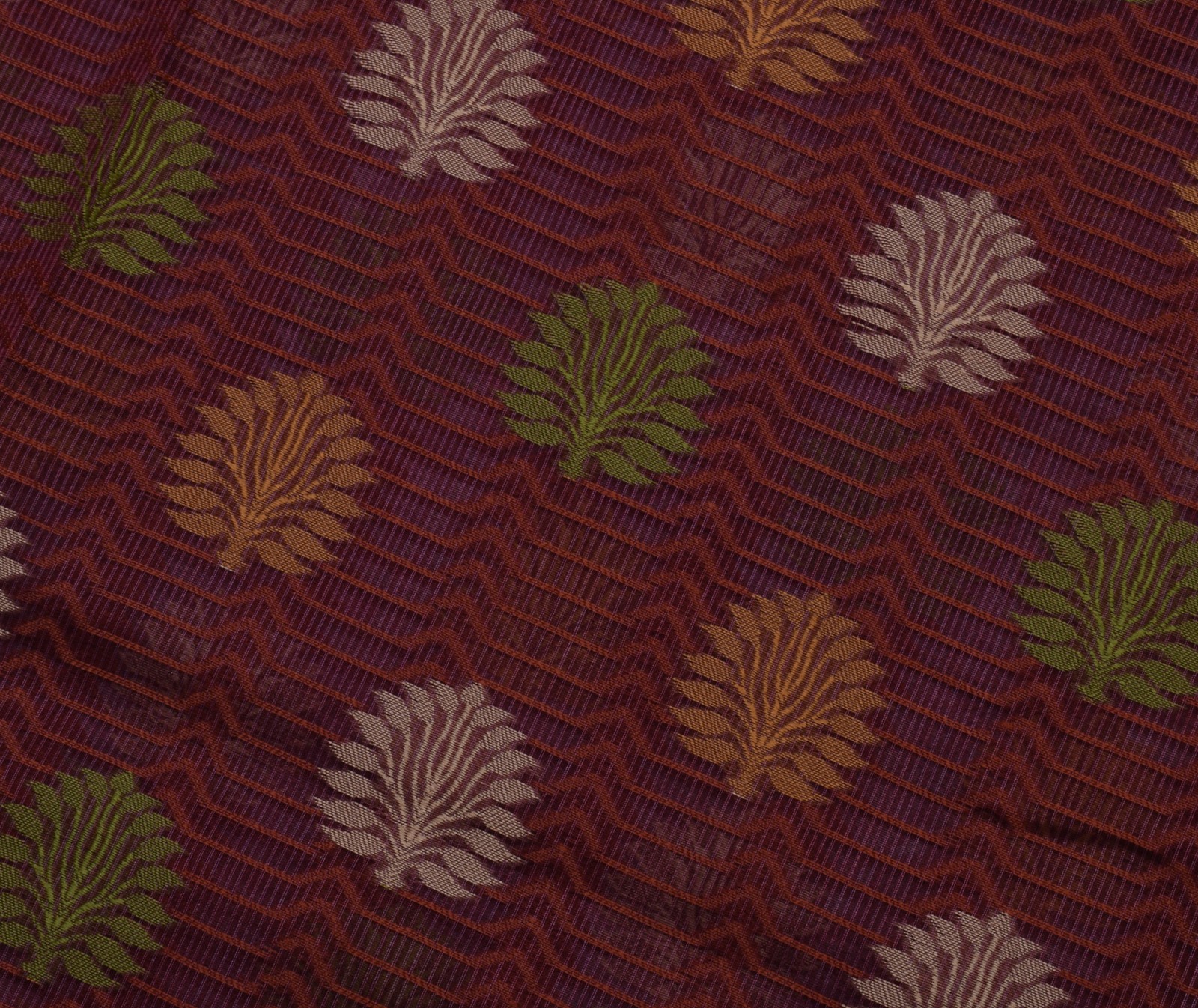 Sushila Vintage Indian Saree Blend Cotton Woven & Embroidered Floral Sari Fabric