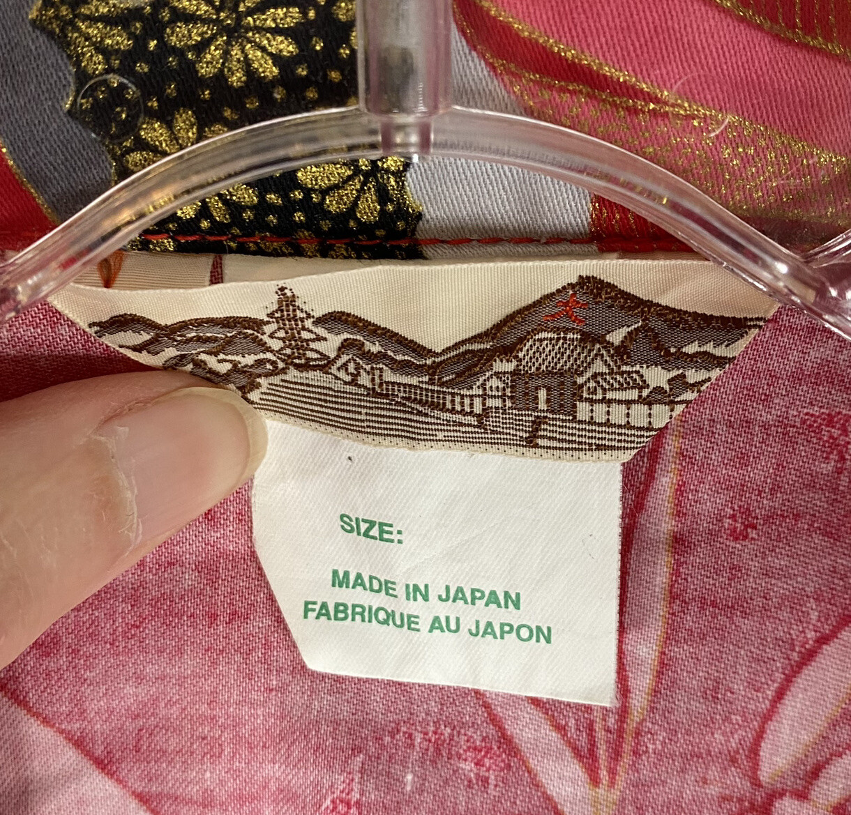 Kimono Yukata Long Red and Pink Cotton Made in Japan Folding Hand Fans & Bamboo