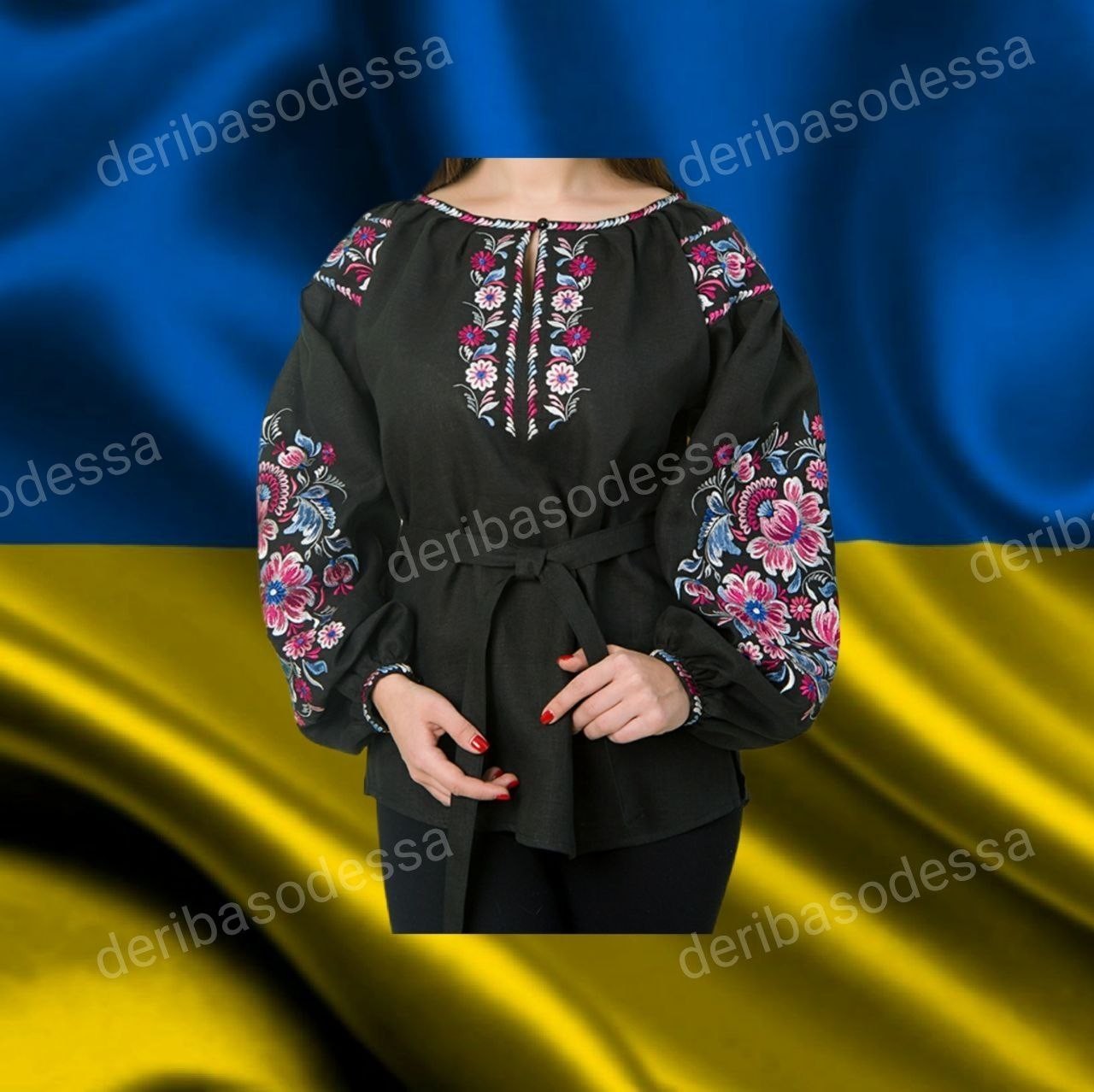 Traditional Ukrainian womens embroidered blouse Vyshyvanka S,M,L-3XL LINEN 100%