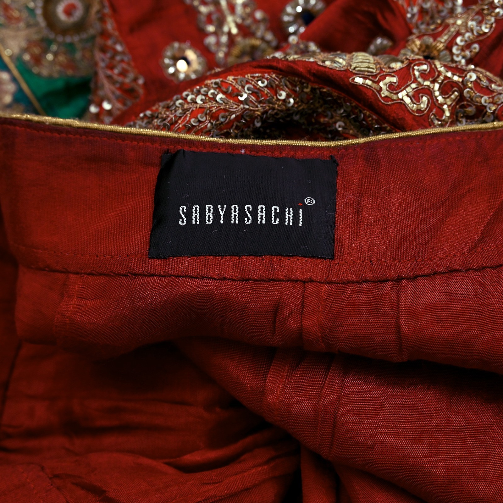 Vintage Heavy Maroon chanderi Silk Hand Embroidered Skirt By Designer Sabyasachi