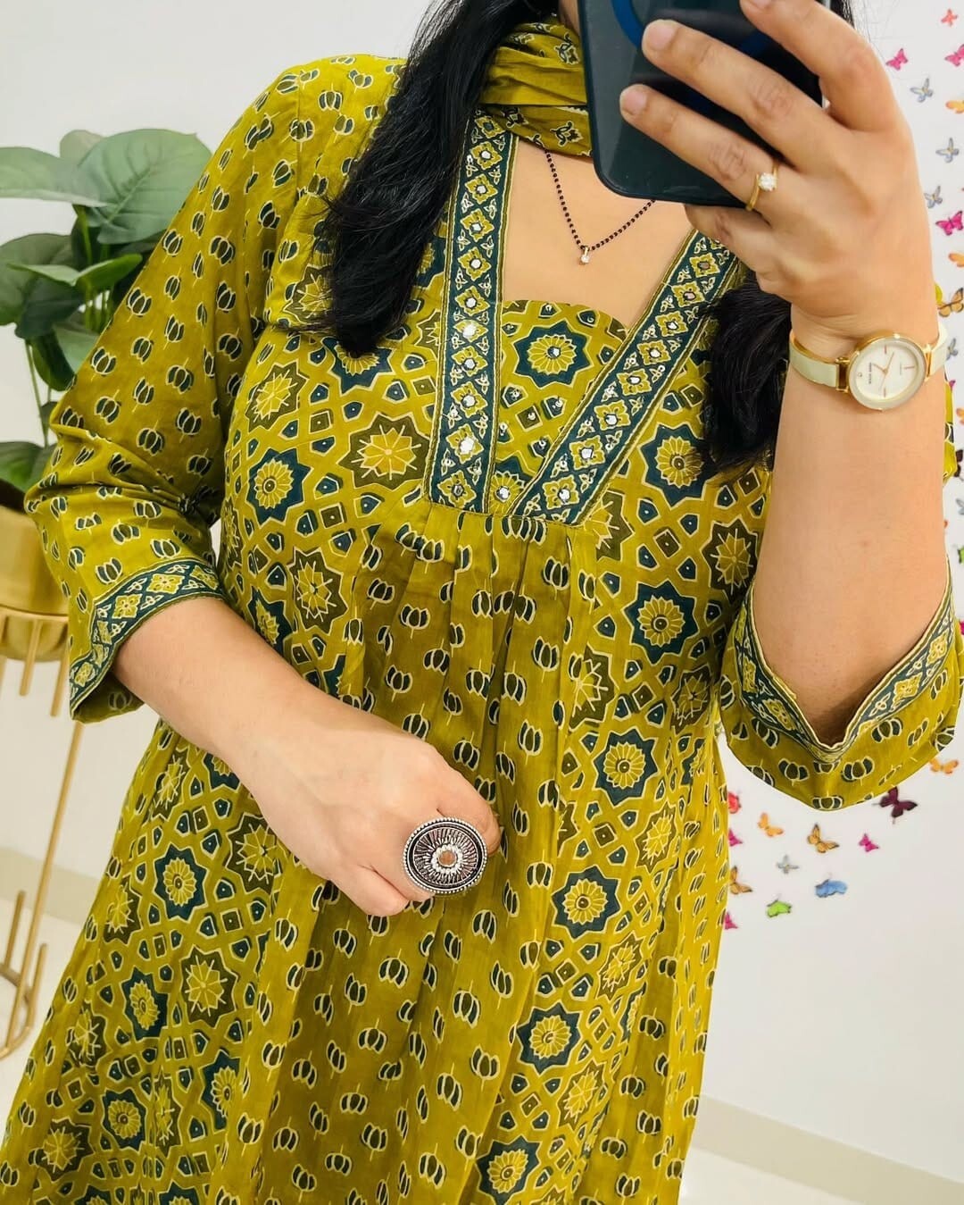 A-line Kurta & Kurti Set Indian Designer Stitched Palazzo Kurta Dupatta Suit Set