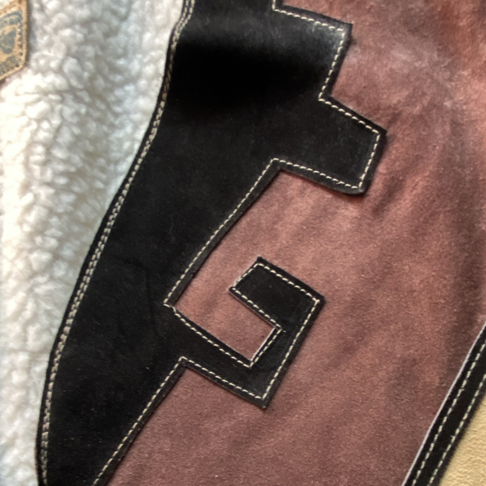 Vintage Mexican Artisanal Leather Poncho