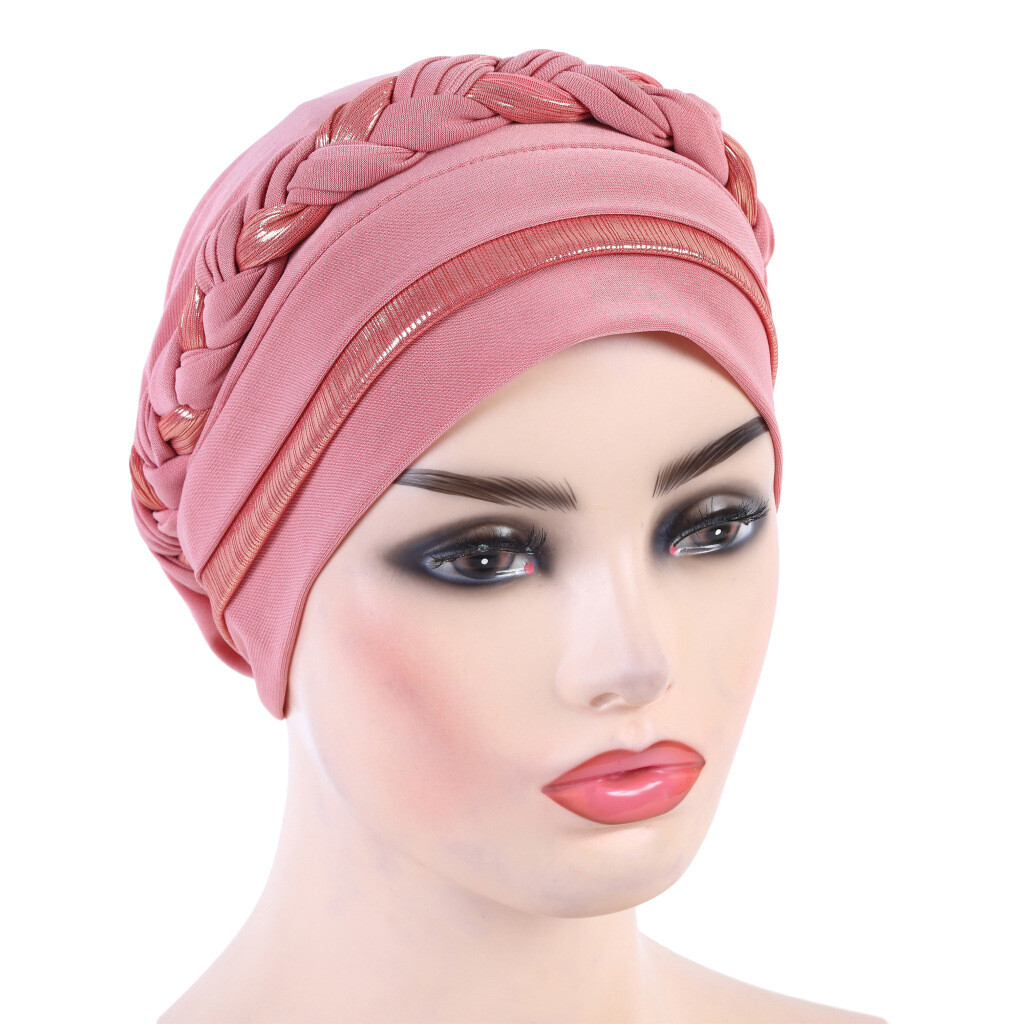Muslim Women Braid Turban Hat Bonnet Headwrap Chemo Cap Headscarf Beanie Bandana