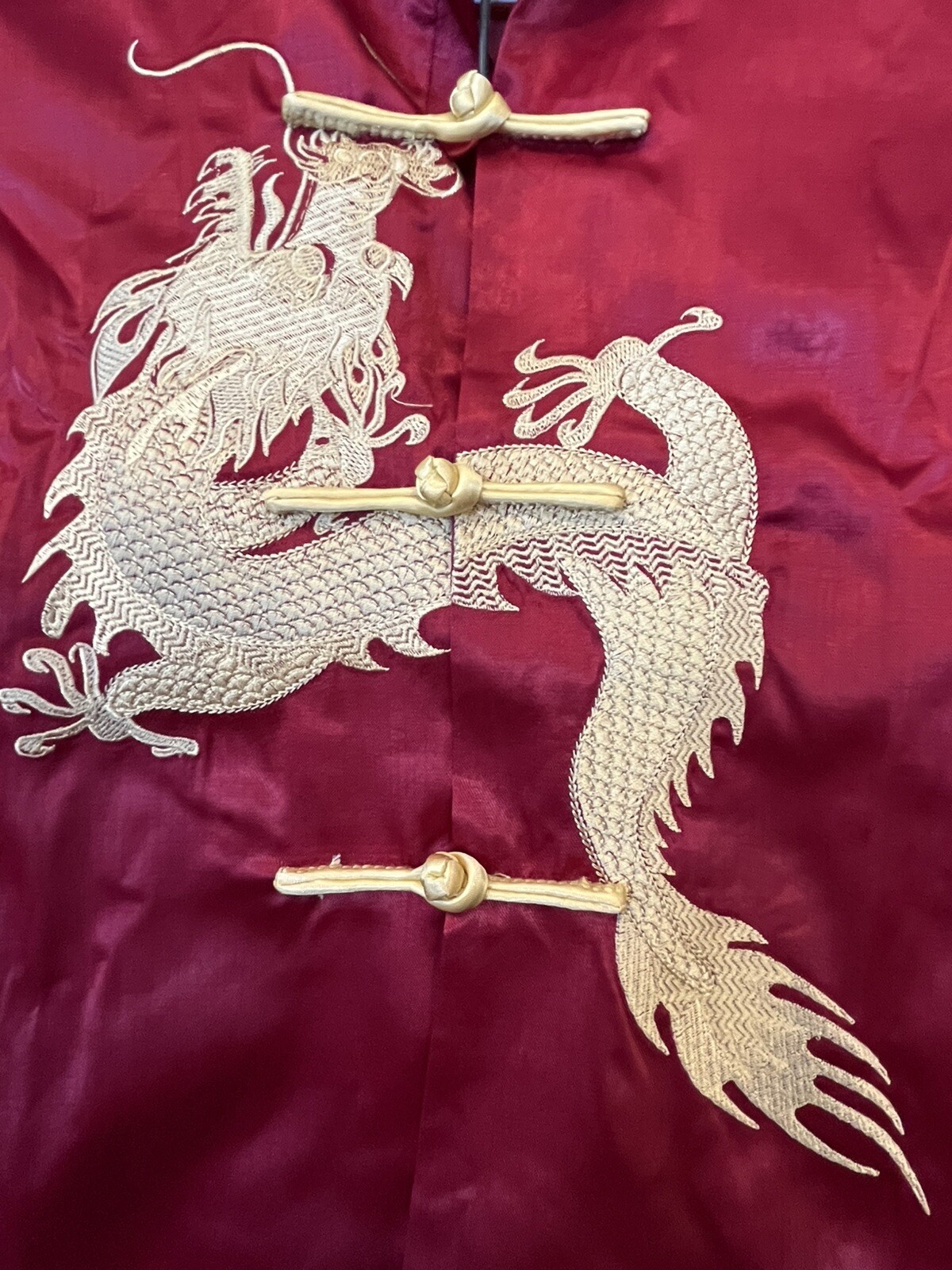 Chinese New Year Embroidered Boy’s Dragon Tang Uniform – Red & Gold Size 14