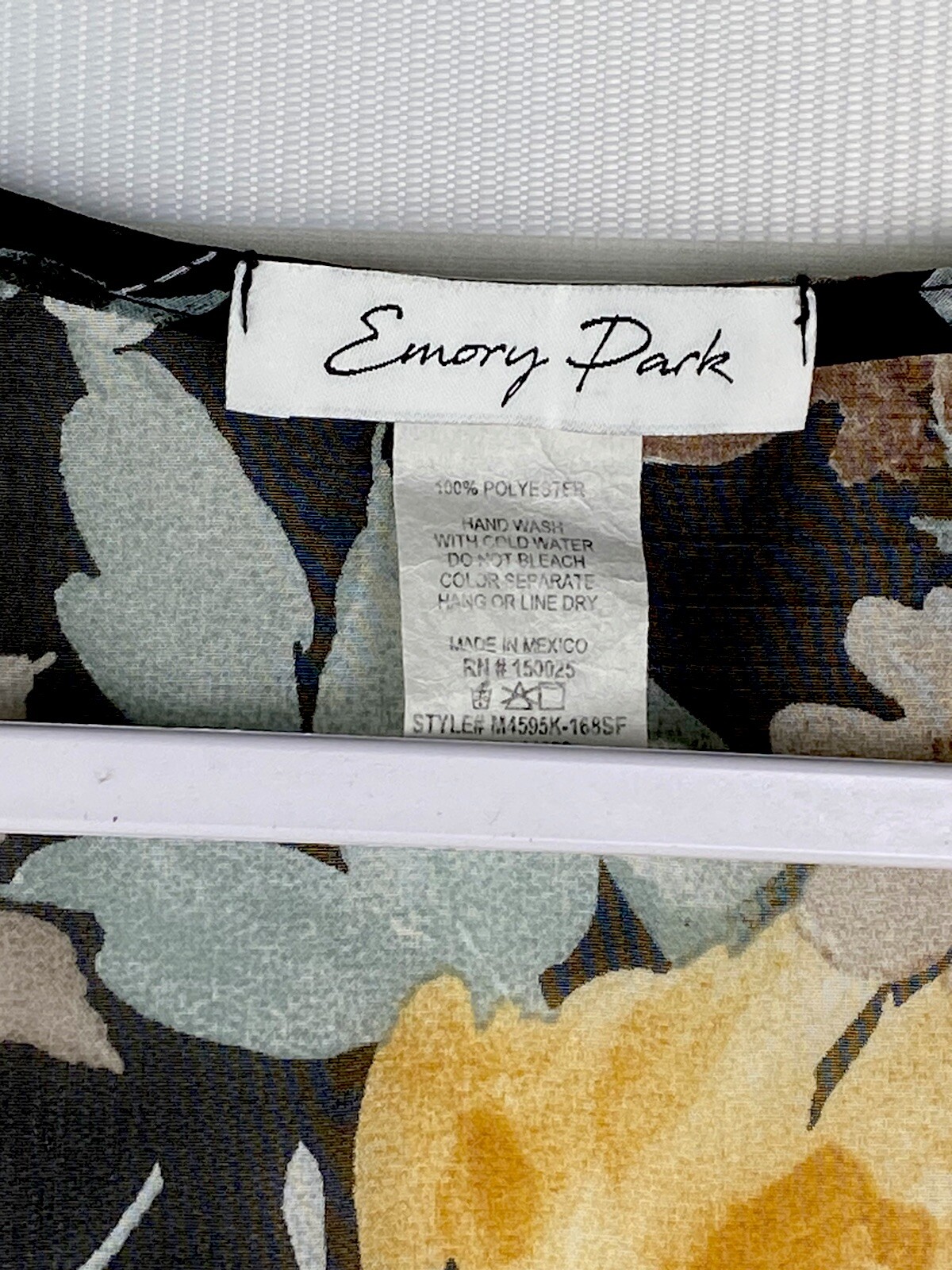 Emory Park Sheer Women’s One Size Black White & Orange Floral Kimono Cover Up