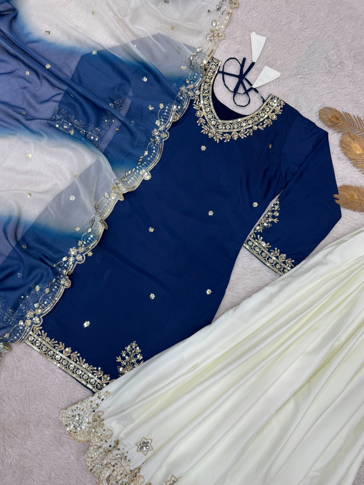 Designer Indian Pakistani top plazzo Bollywood Dress Party Wear Suit wedding