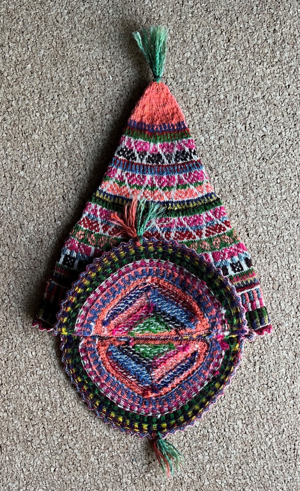 Vintage Hand Knit Peruvian Quechua Chullo Hat