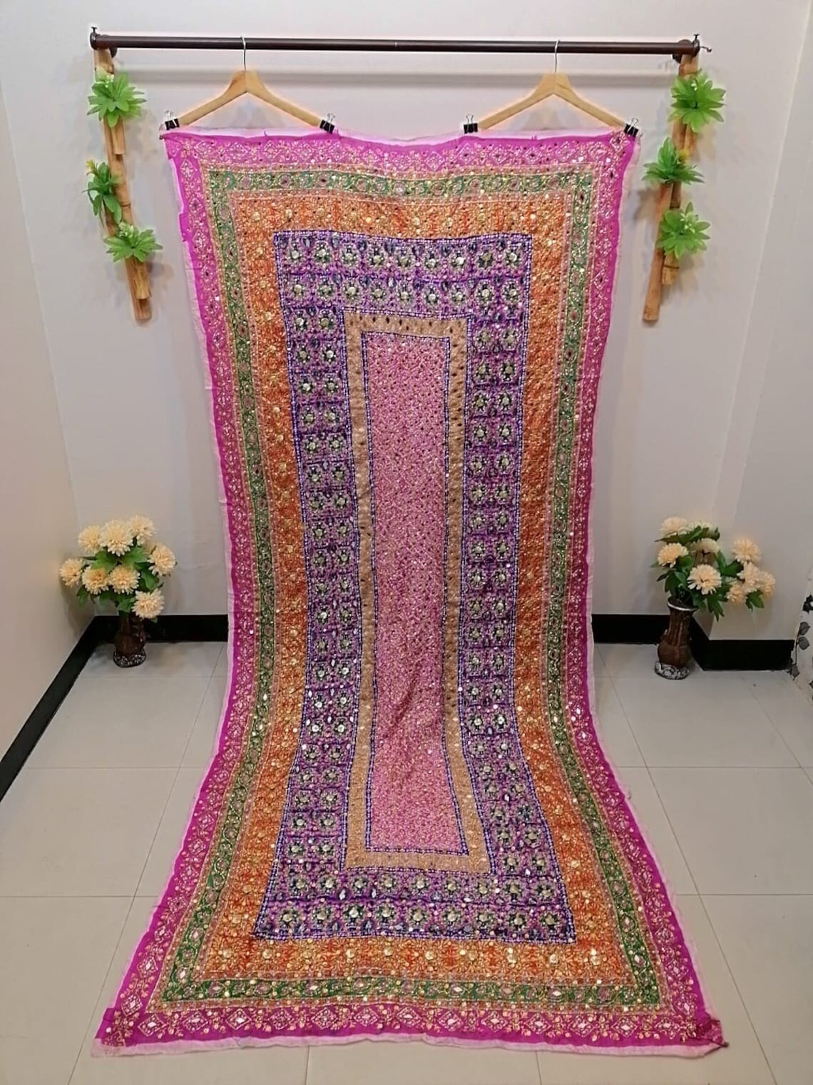 New fancy wedding collection heavy mirror work Pakistani handmade dupatas
