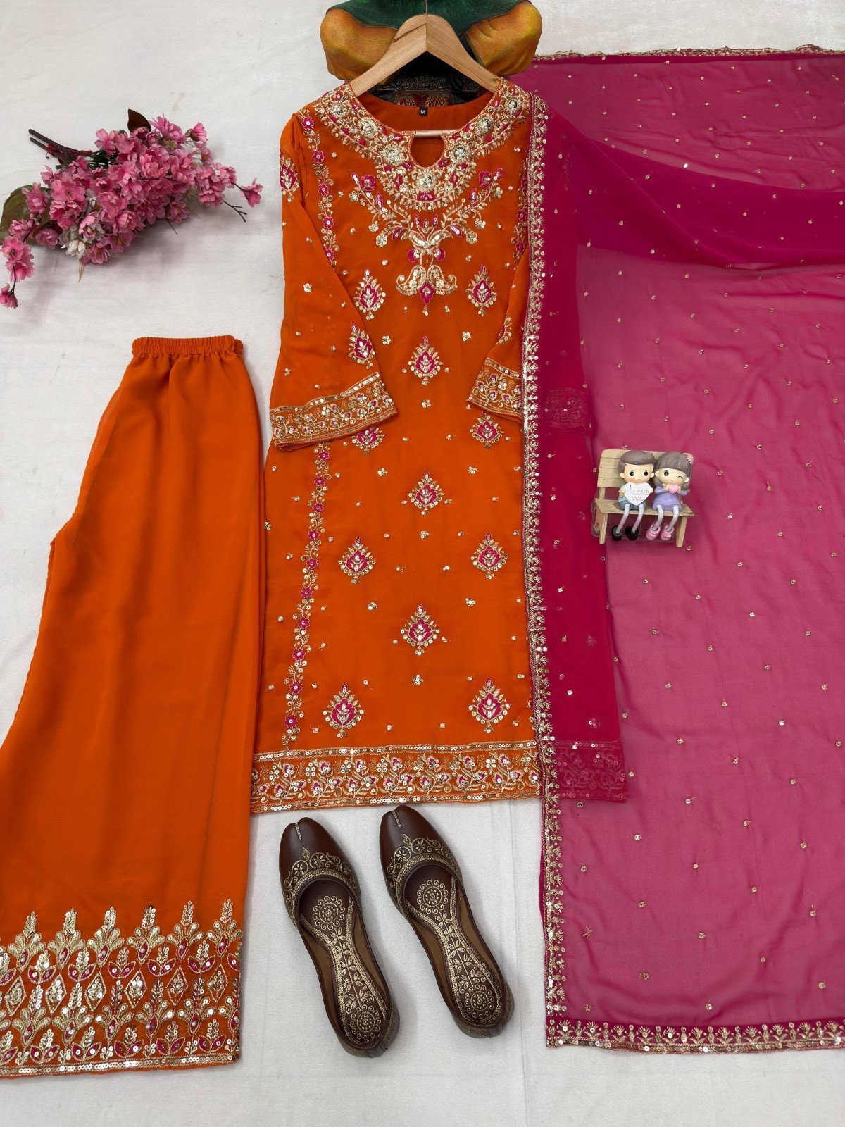Designer Indian Pakistani kurti plazzo Bollywood Dress Party Wear Suit weddin