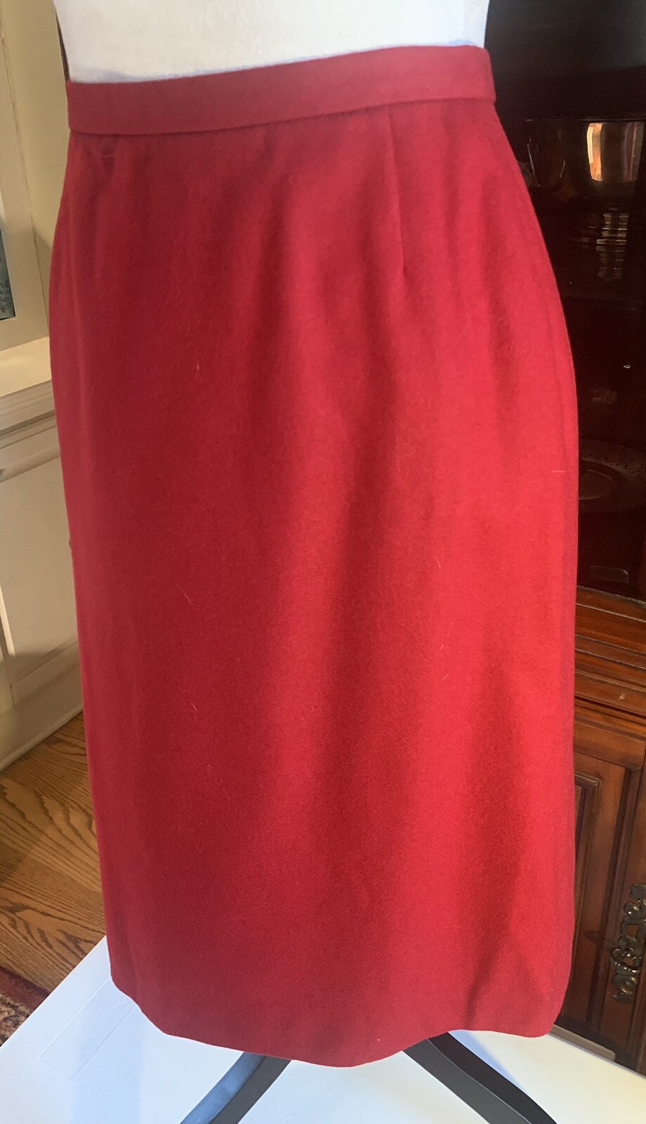 Vintage Christmas Tyrol Loden Pischl Womens Red Wool Suit Black Velvet Collar 40