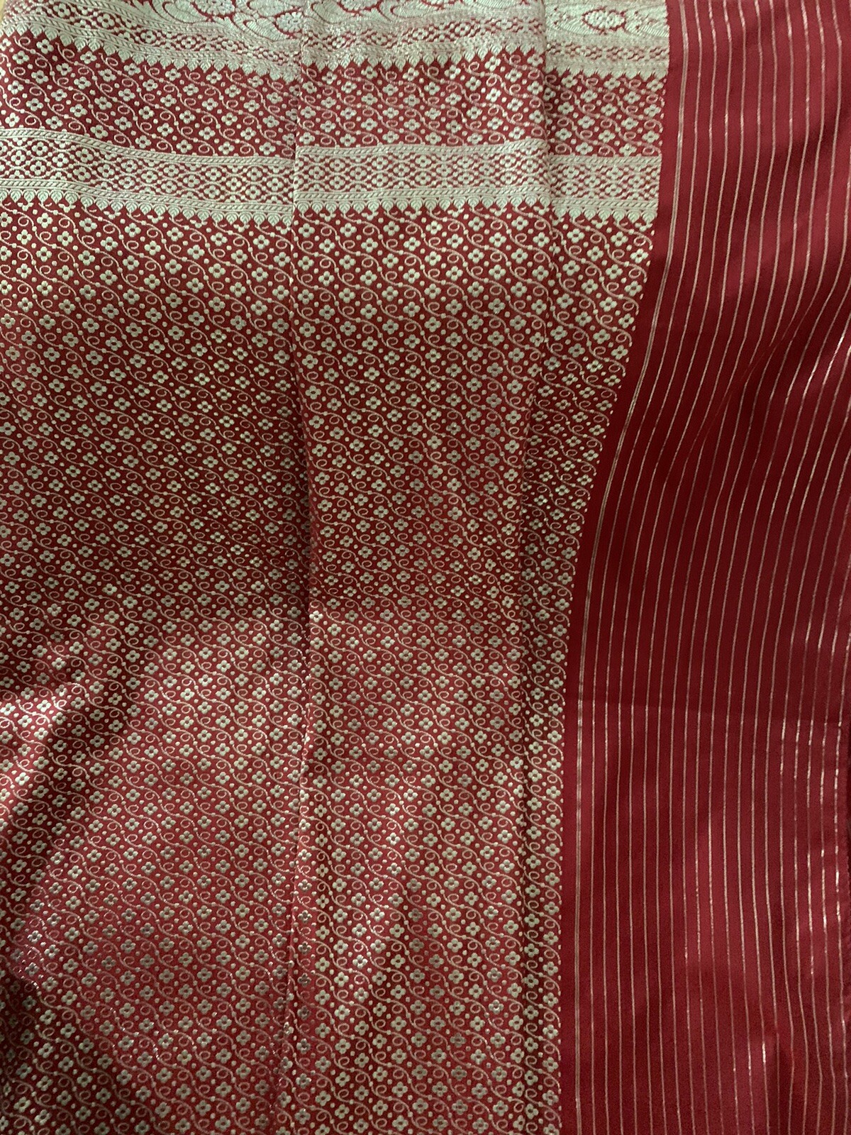 Fabulous Heavy Brocade Red Sari Silk Woven Brocade Sari Saree/ Wedding