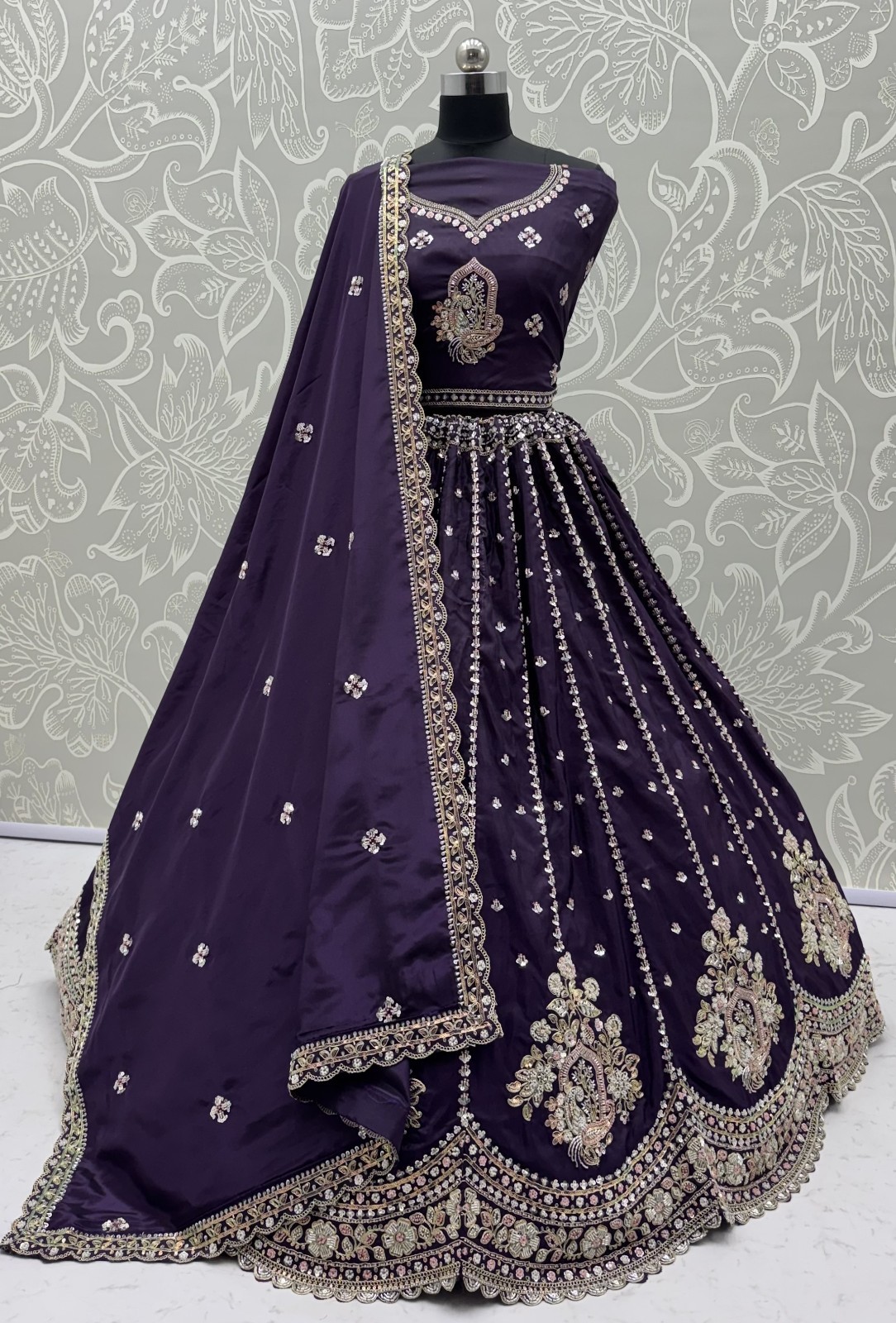 Women’s Cadbury Silk Lehenga Choli Elegant Wedding Party Ethnic Wear