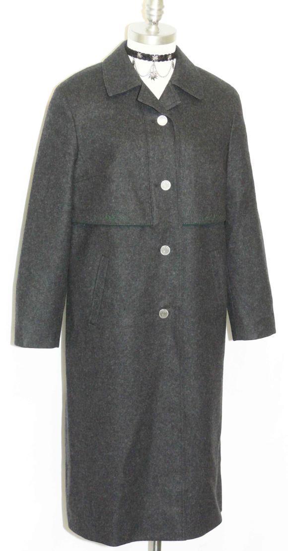 BLACK ~ WOOL Women AUSTRIA Long Winter Hunting Dress Trench Over Coat B40″ 10 M