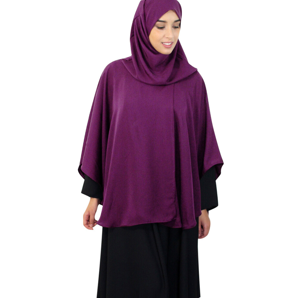 New Muslim Women Prayer Khimar Hijab Overhead Hooded Tops Kaftan Arab Clothes