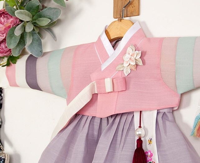 RUA Rainbow-Colored Hanbok Korean Traditional Clothing Birthday Party Girl PK GR