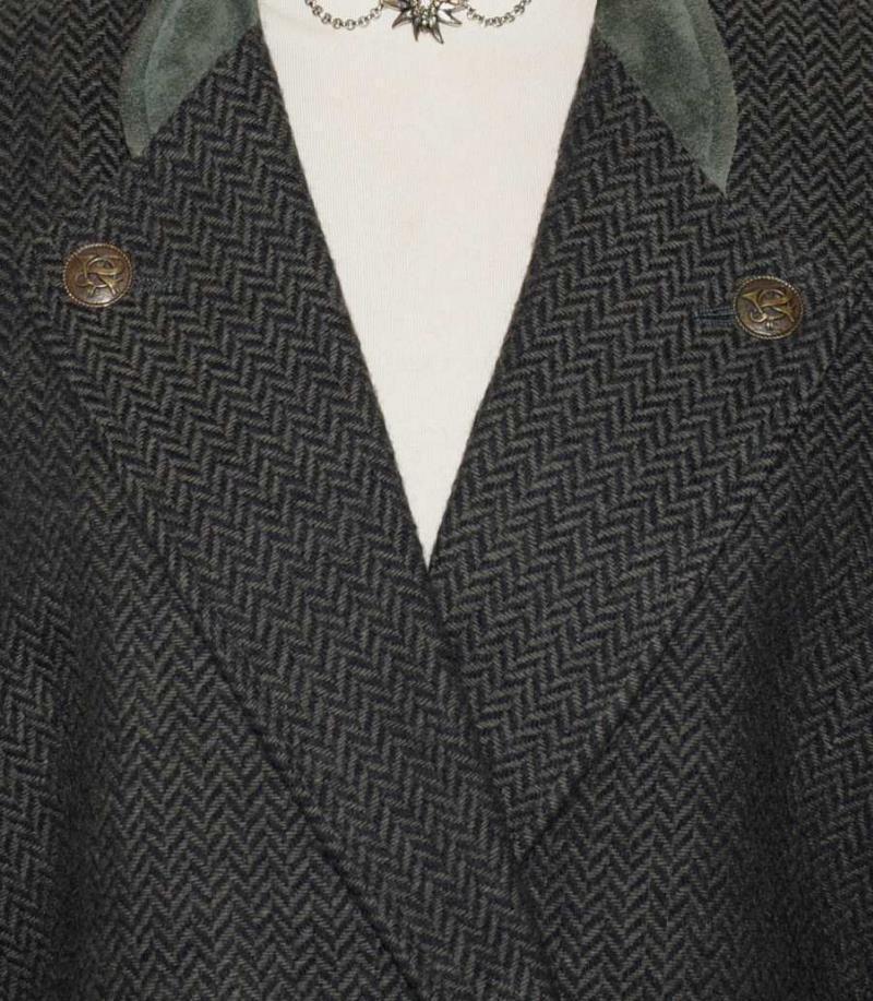 LODENFREY GREEN & BLACK WOOL JACKET Austria Women SPORT Riding Eu 42 8 S B38″