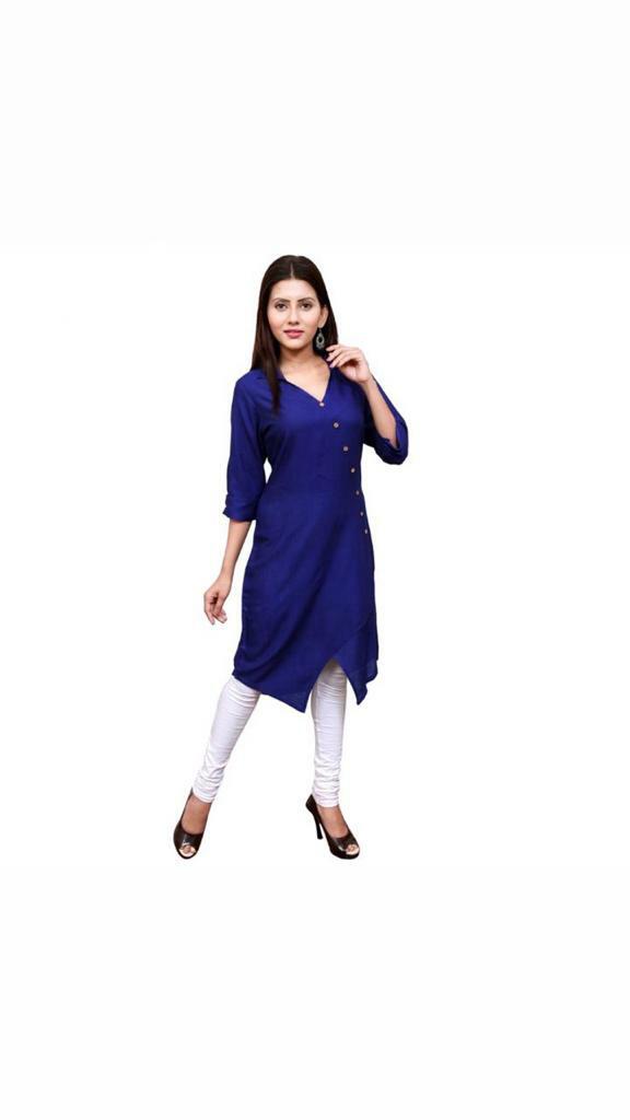 Women Fancy Pure Cotton 3/4 Sleeve Round Neck Casual Daily Wear Kurti leggi Set