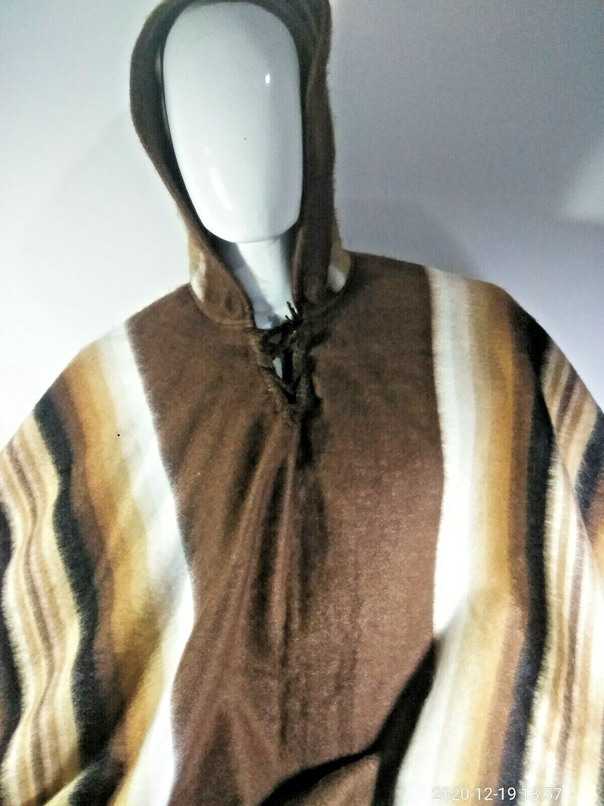 Andean Mountain Ceremony Peruvian alpaca wool poncho wit cap – large size