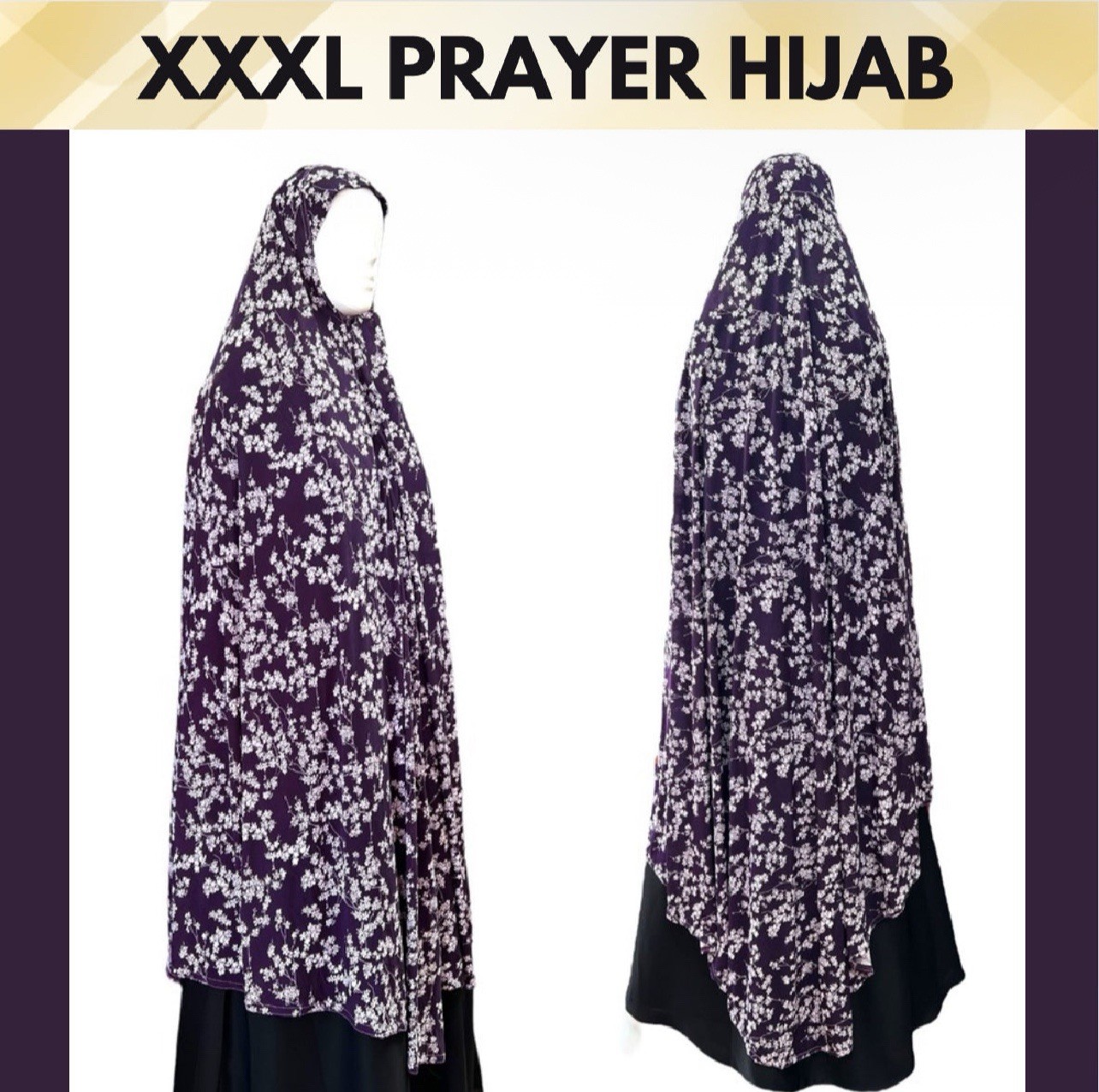 XXXL Prayer Hijab One Piece Khimar Extra Long Salah Overhead Scarf Full Coverage